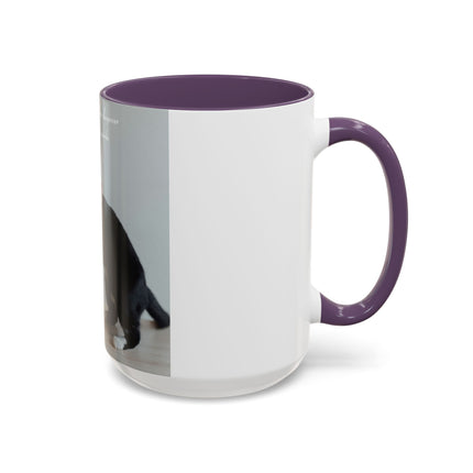 Cat Lovers Accent Mug – 15oz Ceramic Cup with Sleepover Quote