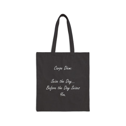 Canvas Tote Bag — "Carpe Diem: Seize the Day" Inspirational Quote Tote