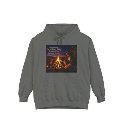 Campfire Night Hoodie — "We Welcome Brigid’s Fire" Celtic Bonfire Hoodie