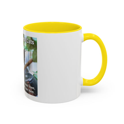 Be Kind to Feral Cats Accent Coffee Mug — Animal Rescue Cat Lover Gift (11/15oz)