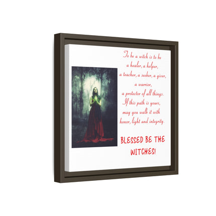 Blessed Be the Witches Framed Canvas Art — Witchy Inspirational Quote Wall Decor