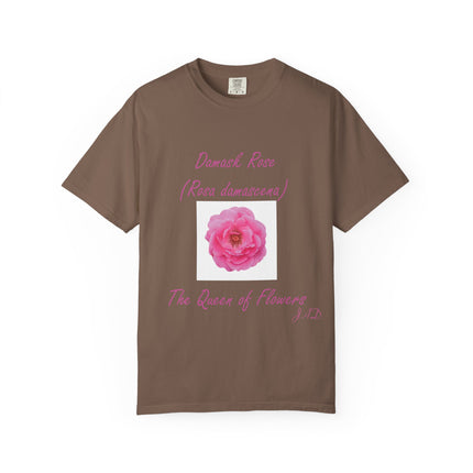 Damask Rose Unisex T-shirt - The Queen of Flowers Design