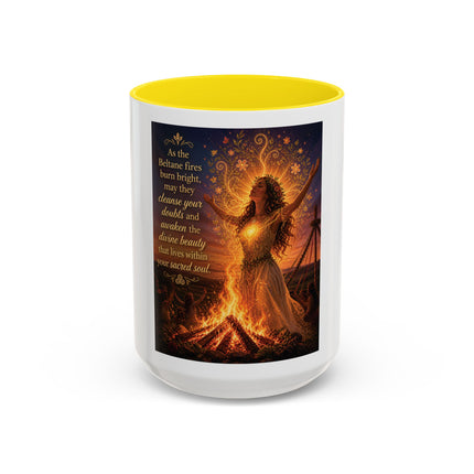 Mug — Pagan Bonfire Coffee Mug with Inspirational Beltane Quote