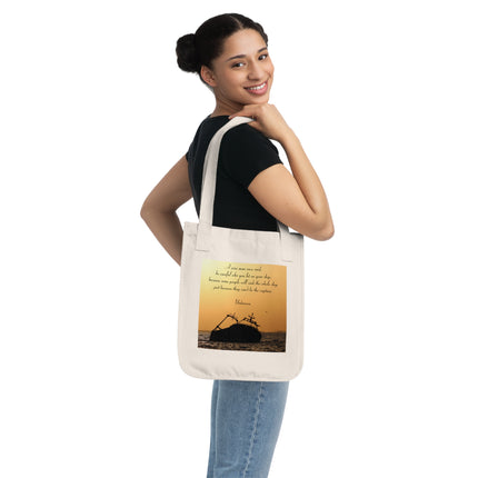 Inspirational Quote Organic Canvas Tote Bag - Eco-Friendly Shopper