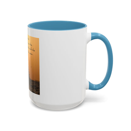 Shipwreck Sunset Coffee Mug — "Be Careful Who You Let On Your Ship" Inspirational Accent Mug
