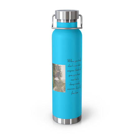 22oz Insulated Bottle with Inspirational Quote – Copper Vacuum Flask