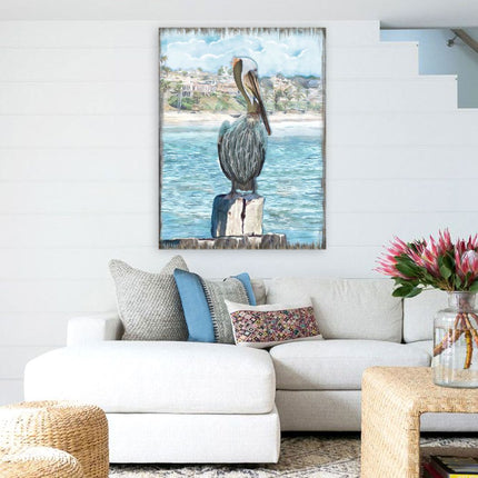 Ocean Serenity Pelicans Wooden Coastal Wall Art by Nature Wonders - Coastal Sea-Life Decor - 95252-3B-2