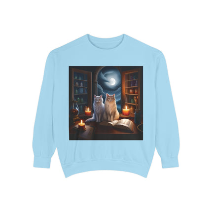 Cozy Cat Sweatshirt – Magical Workshop Design – Unisex Apparel