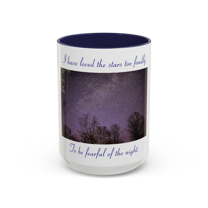 Starry Night Inspirational Coffee Mug – 15oz Accent Cup with Poetic Quote