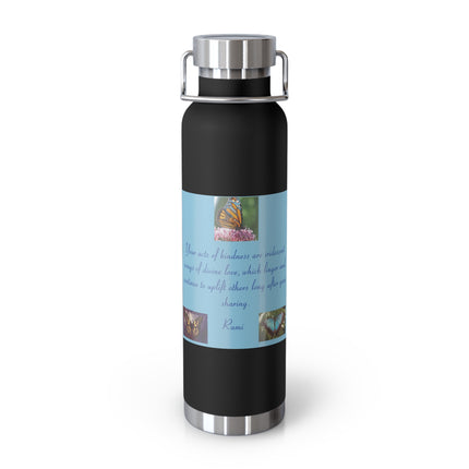 Inspirational Copper Vacuum Insulated Bottle - 22oz Rumi Quote