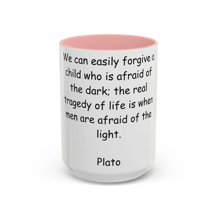 Plato Quote Ceramic Mug – 15oz Accent Cup for Daily Wisdom