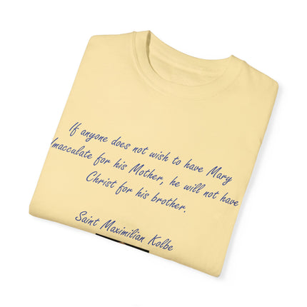Saint Kolbe Marian Tee – Unisex Garment-Dyed Shirt on Faith & Family