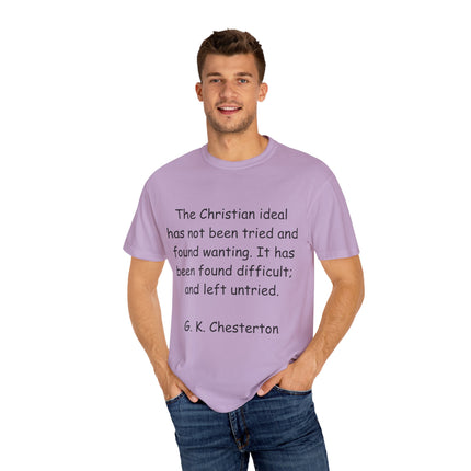 Inspirational Quote T-Shirt - Chesterton on the Christian Ideal