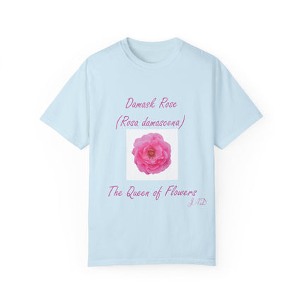 Damask Rose Unisex T-shirt - The Queen of Flowers Design