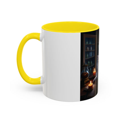 Cozy Cat Accent Mug – 11oz – Candlelight & Moonlight for Book Lovers