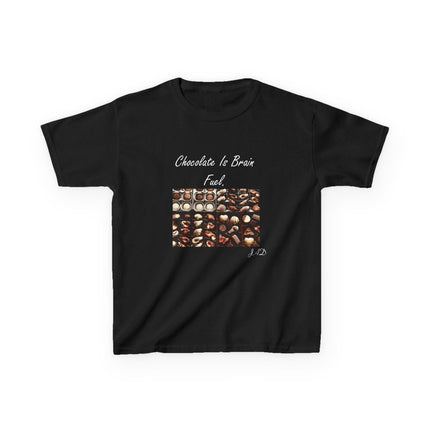 Kids Heavy Cotton™ Tee - "Chocolate Is Brain Fuel" - Fun Gifts for Young Chocolate Lovers