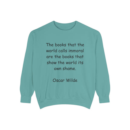Oscar Wilde Quote Sweatshirt – “Books & Shame” – Unisex Literary Style