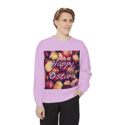Happy Ostara Unisex Garment-Dyed Sweatshirt