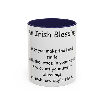 Irish Blessing Accent Mug | 11oz Ceramic Cup for Daily Motivation