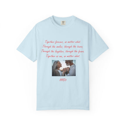 Romantic Photo Quote T-Shirt — "Together forever, no matter what" Couple Tee
