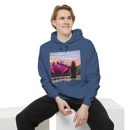 Hoodie — "Knock on the Door to My Soul" Lotus Woman Peace & Rock 'n' Roll Quote