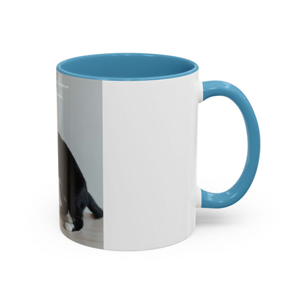 Cat Lovers Accent Mug – 11oz Ceramic Cup with Sleepover Quote