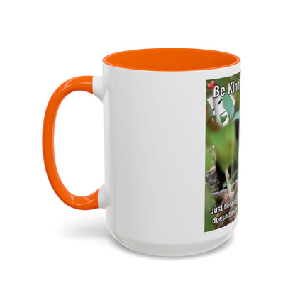 Be Kind to Feral Cats Accent Coffee Mug — Animal Rescue Cat Lover Gift (11/15oz)