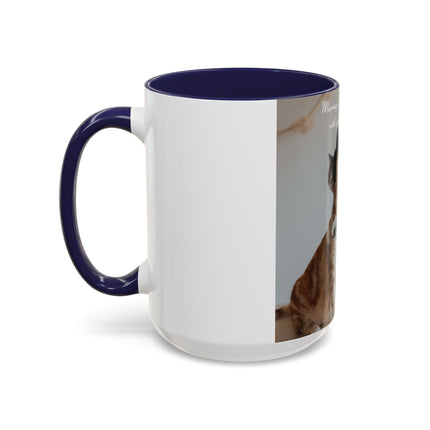 Cat Lovers Accent Mug – 15oz Ceramic Cup with Sleepover Quote