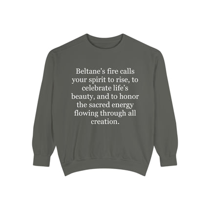 Beltane Quote Sweatshirt – "Beltane’s fire calls your spirit to rise"