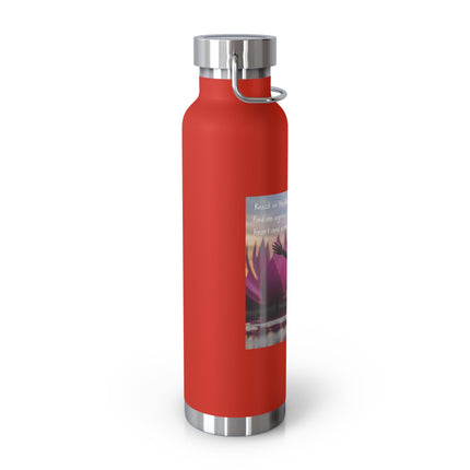 Inspirational Copper Vacuum Insulated Water Bottle - 22oz with Motivational Quote