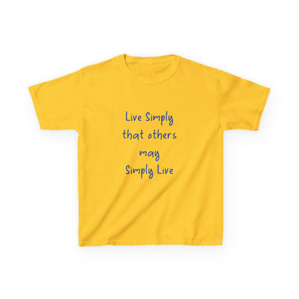 Live Simply Kids Tee – Inspirational Heavy Cotton Shirt for Youth