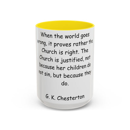 Inspirational Quote Coffee Mug - G.K. Chesterton - Cozy Reflection