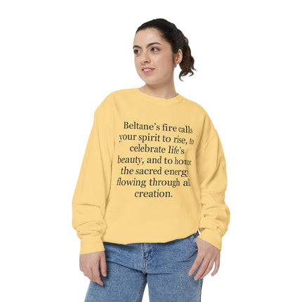 Beltane Quote Sweatshirt – "Beltane’s fire calls your spirit to rise"