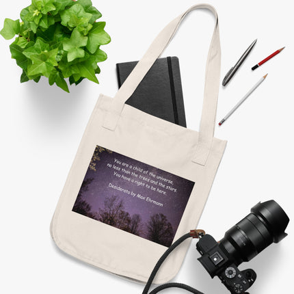 Organic Canvas Tote – “Child of the Universe” Quote