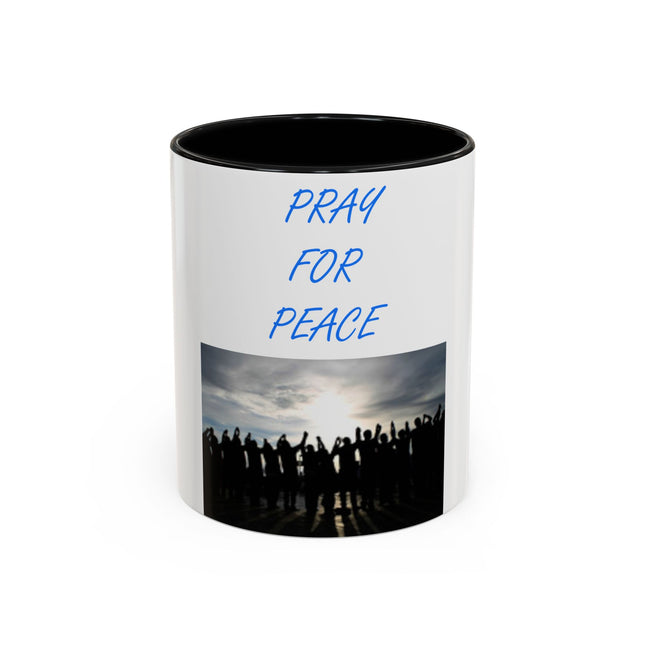 Pray for Peace Accent Coffee Mug – Inspirational – 11oz
