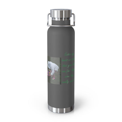 Copper Insulated Water Bottle - 22oz with Easter Design & Humorous Quote