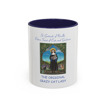 Saint Gertrude ‘Original Crazy Cat Lady’ Accent Coffee Mug
