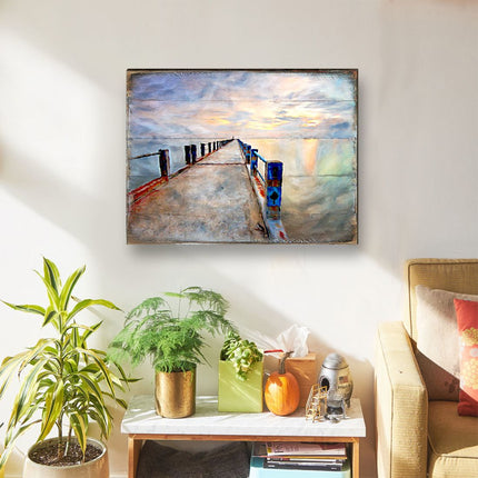 Soules Pier Wood Wooden Coastal Wall Art by Nature Wonders - Coastal Sea-Life Decor - 95273B-2
