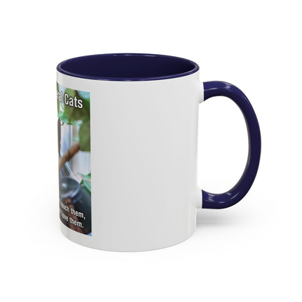 Be Kind to Feral Cats Accent Coffee Mug — Animal Rescue Cat Lover Gift (11/15oz)