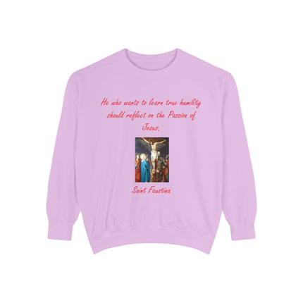 Saint Faustina Sweatshirt – Humility Quote – Unisex Crew