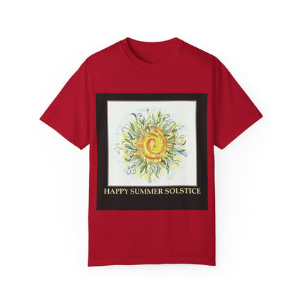 Summer Solstice Tee – Unisex Garment-Dyed Shirt with Sun Design