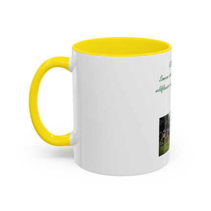 Flower Child Coffee Mug — 'Flower Child' Photo Mug with Green Script (11/15 oz)
