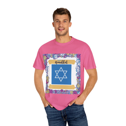 Happy Hanukkah Tee – Unisex Garment-Dyed Shirt for the Festival of Lights