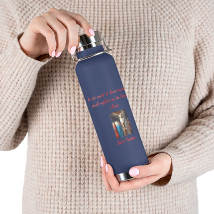 Inspirational Insulated Water Bottle - 22oz Copper With Faith Design