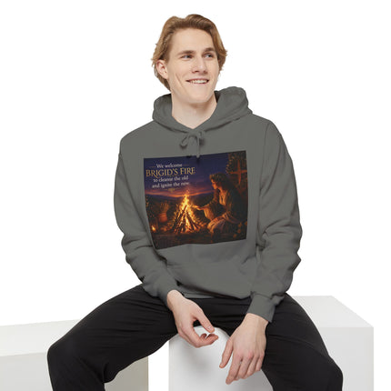 Campfire Night Hoodie — "We Welcome Brigid’s Fire" Celtic Bonfire Hoodie