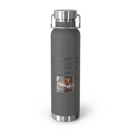 22oz Copper Vacuum Bottle – 'A Lughnasadh Feast' Bread, Brew & Bilberry Mousse Design