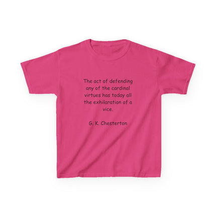 Inspirational Kids Tee – Chesterton Quote on Courage & Virtue