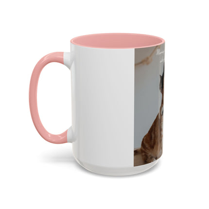 Cat Lovers Accent Mug – 15oz Ceramic Cup with Sleepover Quote