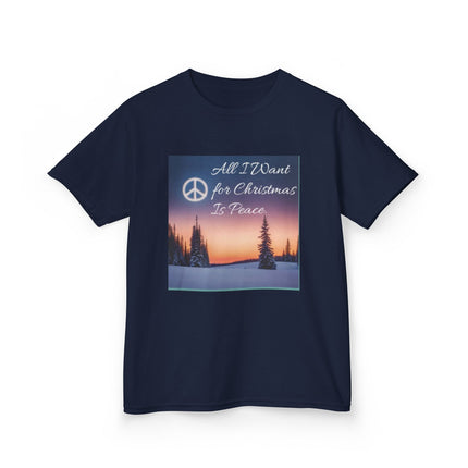 Peaceful Christmas Kids Tee - All I Want for Christmas Is Peace