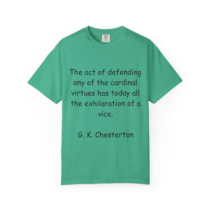 Unisex Statement Tee – “Defending Virtue” Chesterton Quote